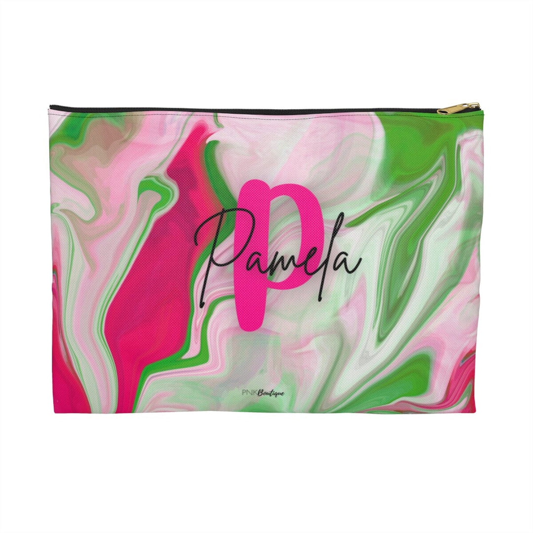 PNK Watercolor Pink & Green Accessory Pouch