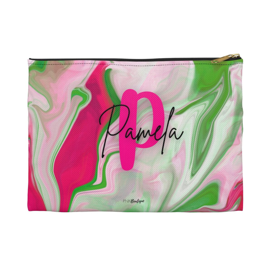 PNK Watercolor Pink & Green Accessory Pouch