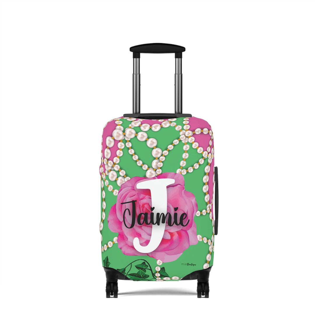 PNK Signature Pink & Green Personalized Luggage Cover