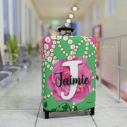 PNK Signature Pink & Green Personalized Luggage Cover