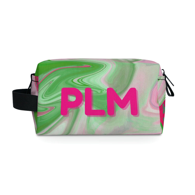 PNK Watercolor Pink & Green Personalized Toiletry Bag