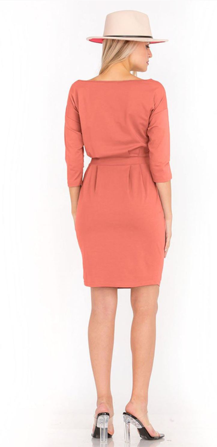 Amanda Dress Coral and Green