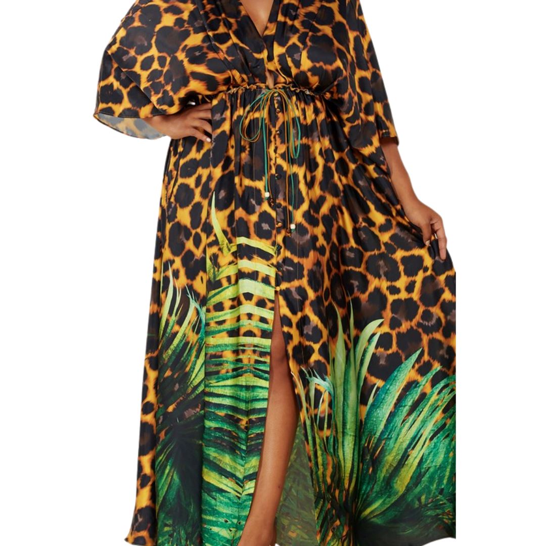 Animal Print Beach Cover Up (CURVE)