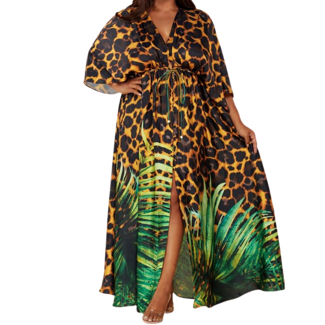 Animal Print Beach Cover Up (CURVE)