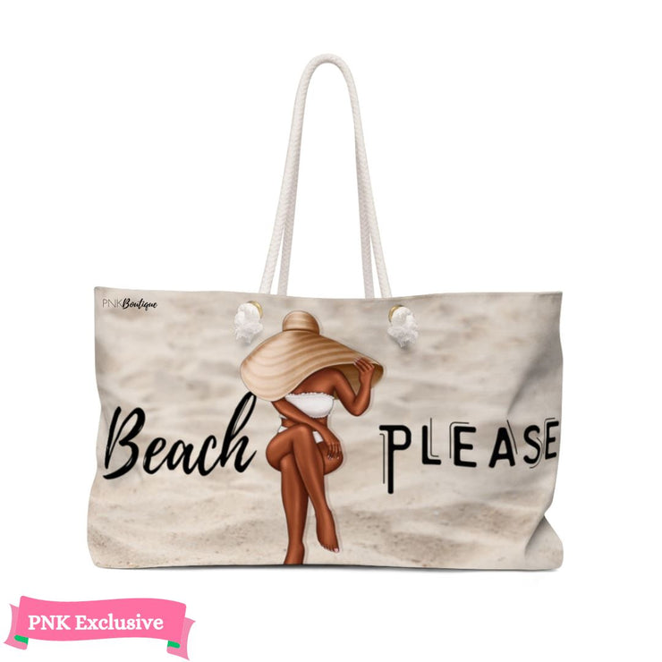 Beach Please Tote Personalized Weekender Bag