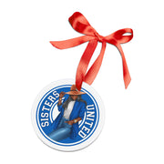 Blue and White Sisters United Acrylic Ornament
