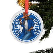 Blue and White Sisters United Acrylic Ornament