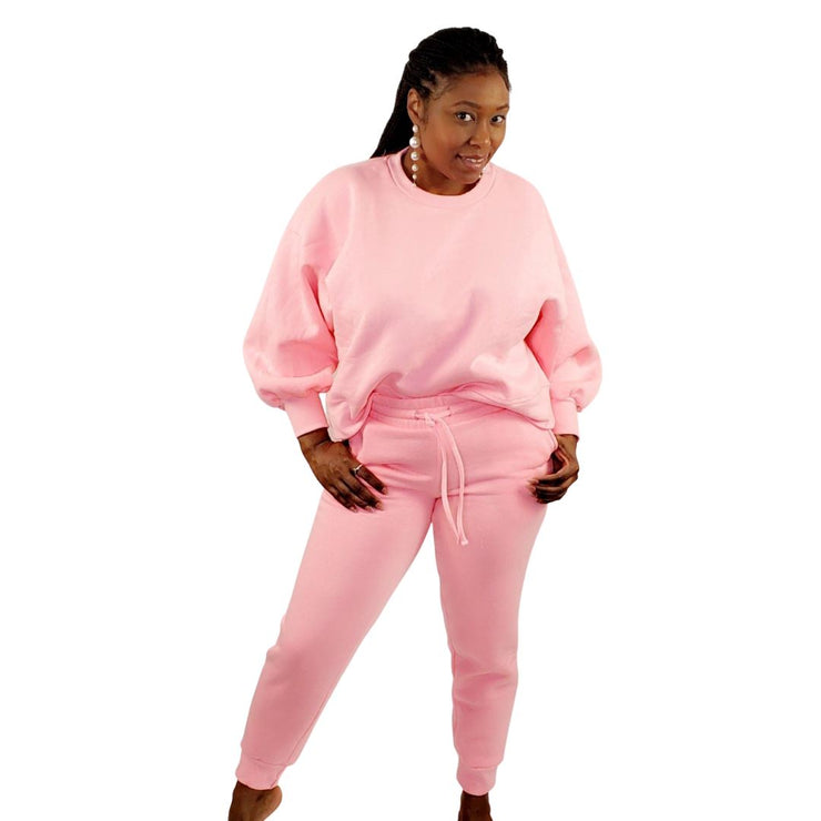 Comfy Chic Jogger Set (Bright Pink)