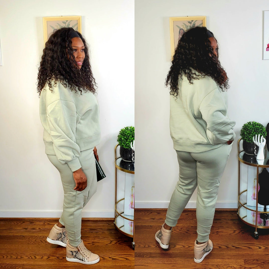 Comfy Chic Jogger Set (Sage)