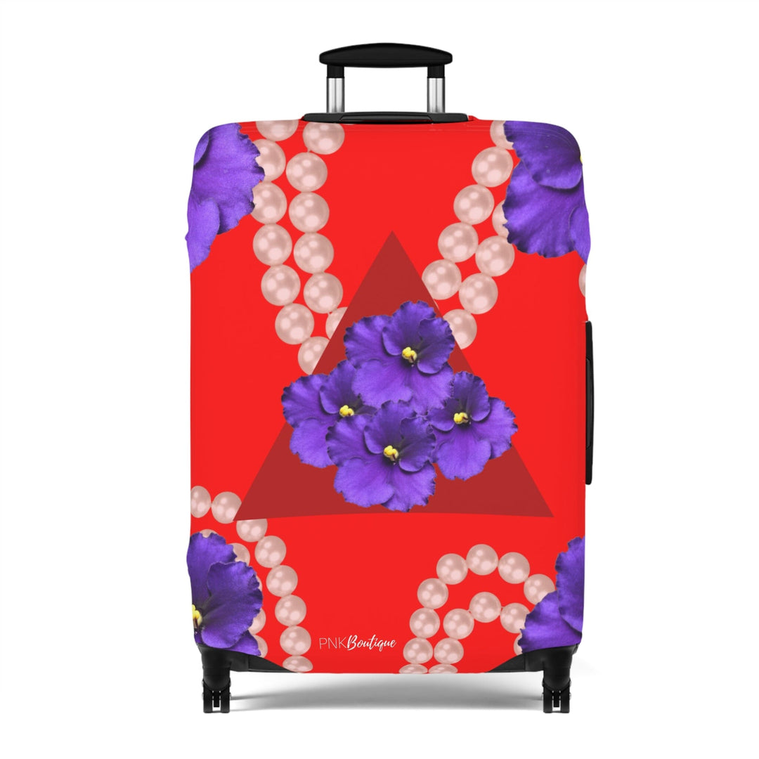 Delta Red and White Personalized Luggage Cover