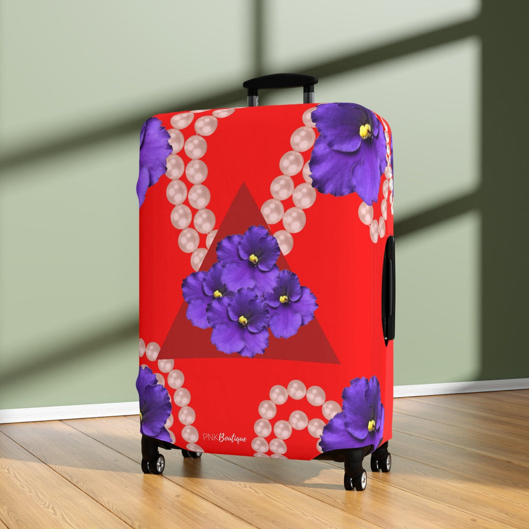 Delta Red and White Personalized Luggage Cover