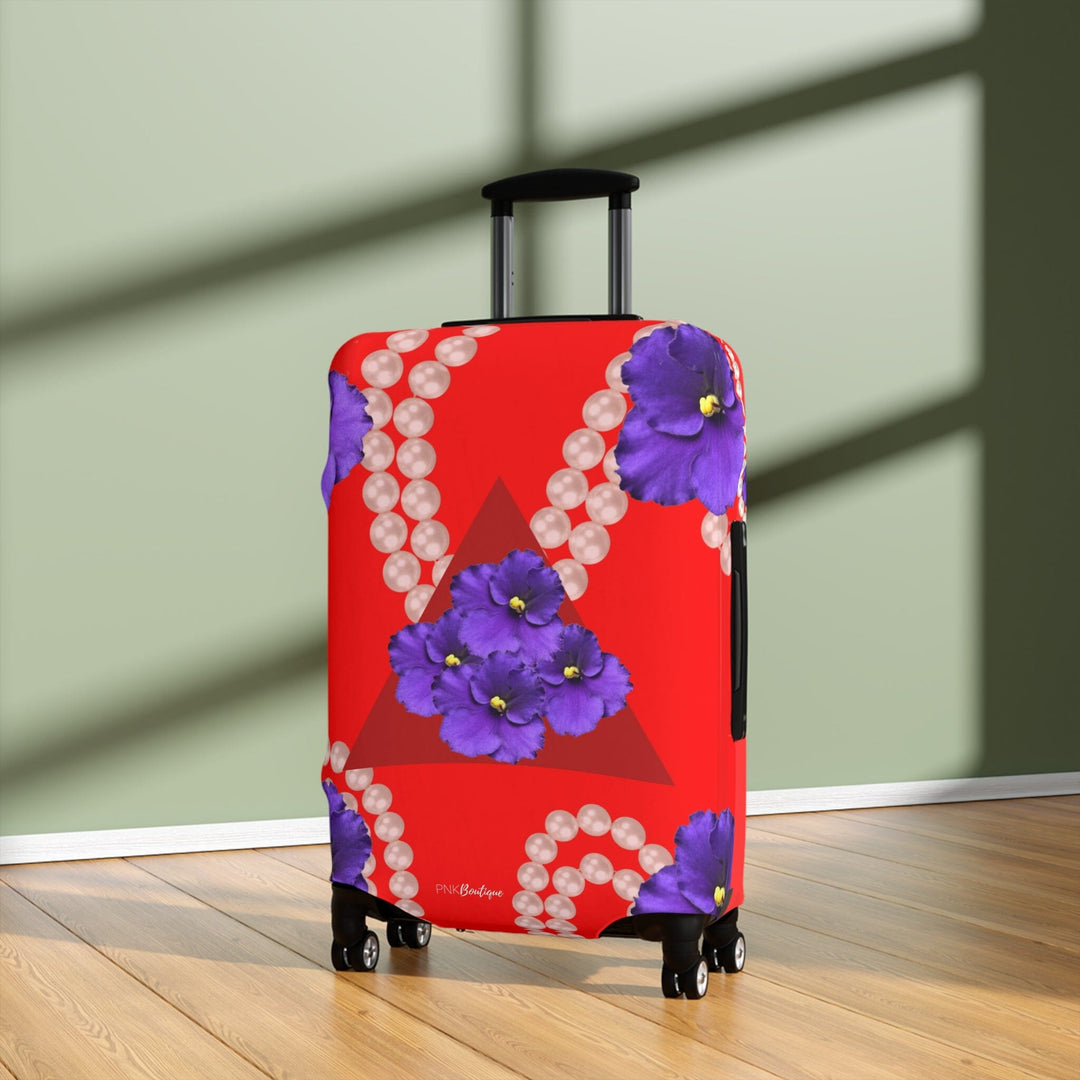 Delta Red and White Personalized Luggage Cover