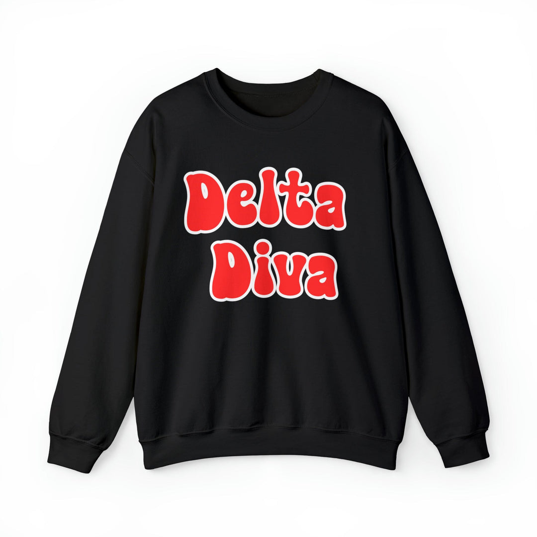 Delta Diva Red and White Crewneck Sweatshirt