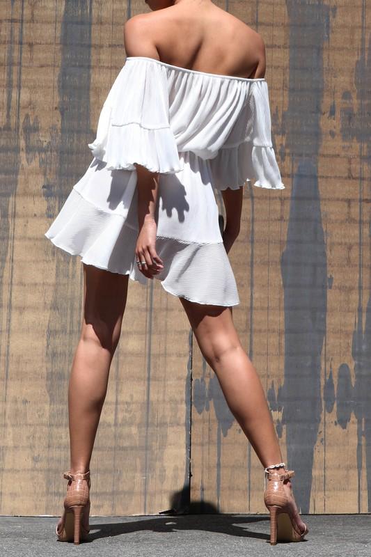 Ivory off white off the shoulder sexy romper