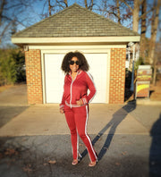 Red and white Tracksuit for delta sigma theta- PNK Boutique