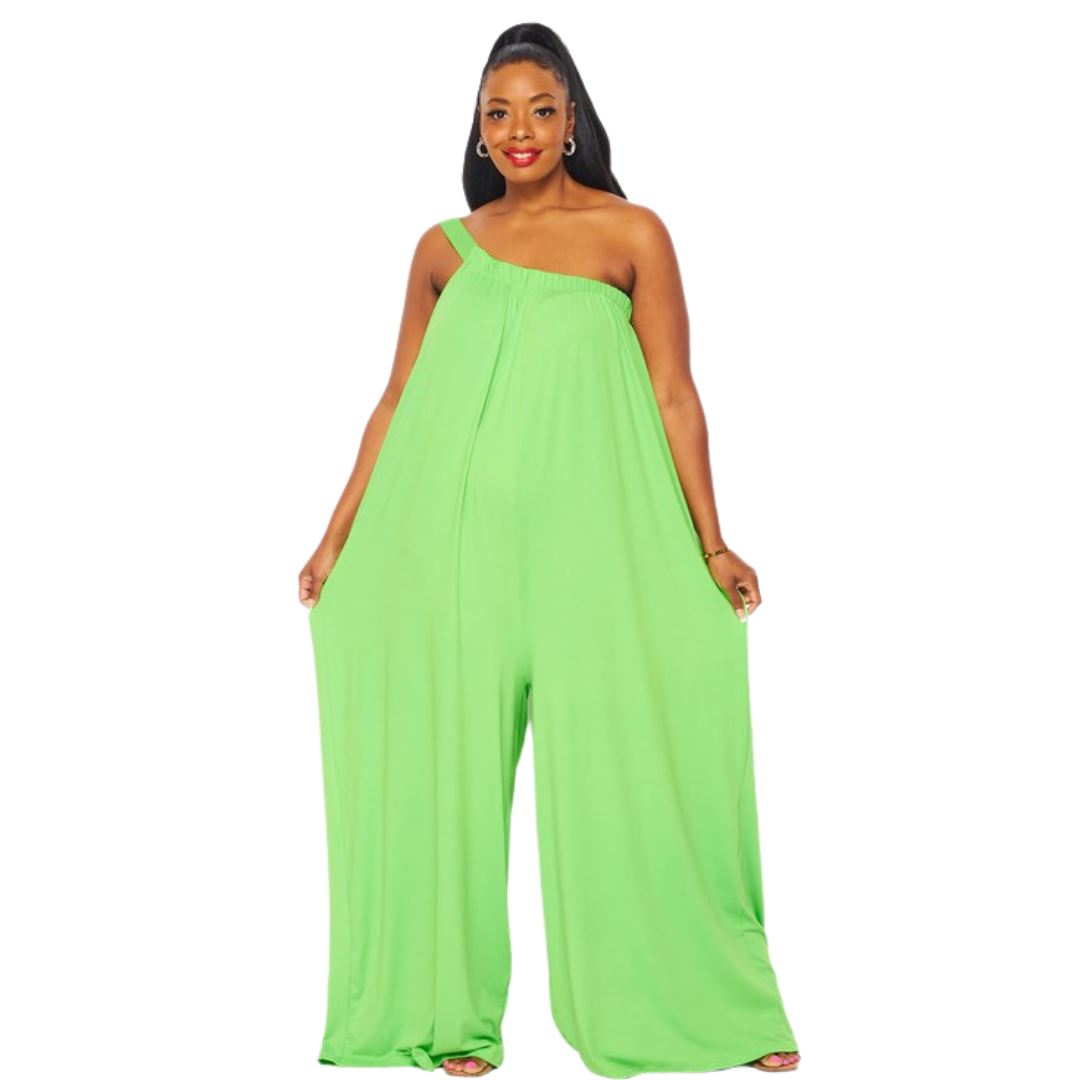 Dolly One Shoulder Jumpsuit (CURVE)