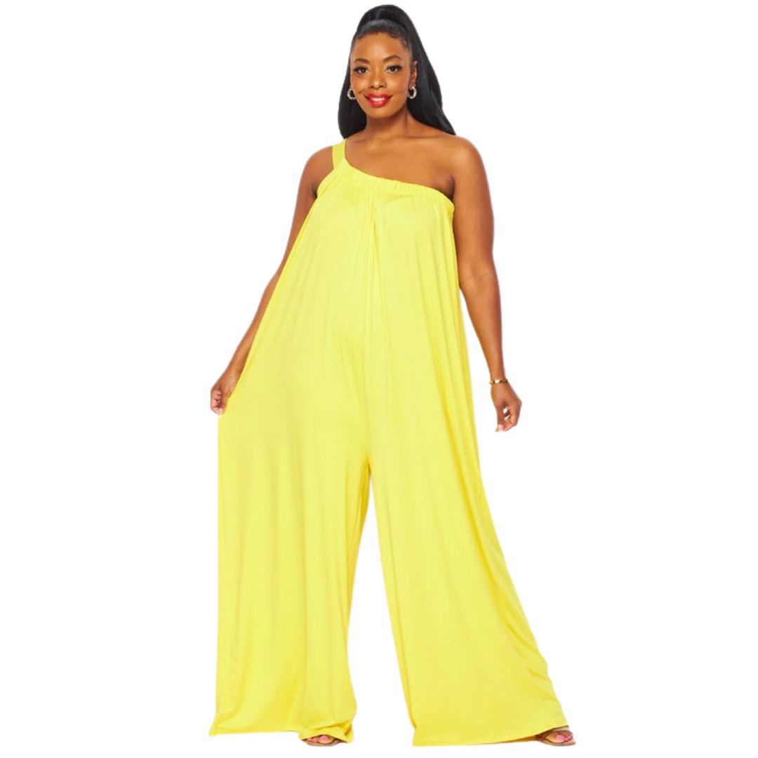 Dolly One Shoulder Jumpsuit (CURVE)