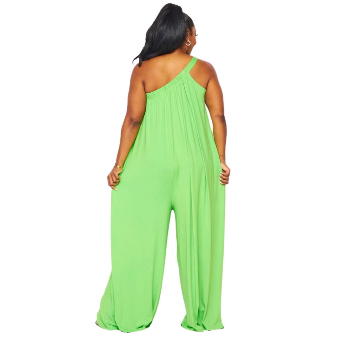 Dolly One Shoulder Jumpsuit (CURVE)