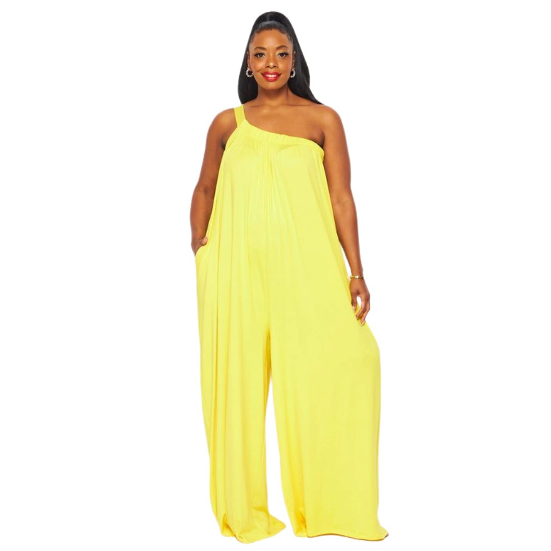 Dolly One Shoulder Jumpsuit (CURVE)