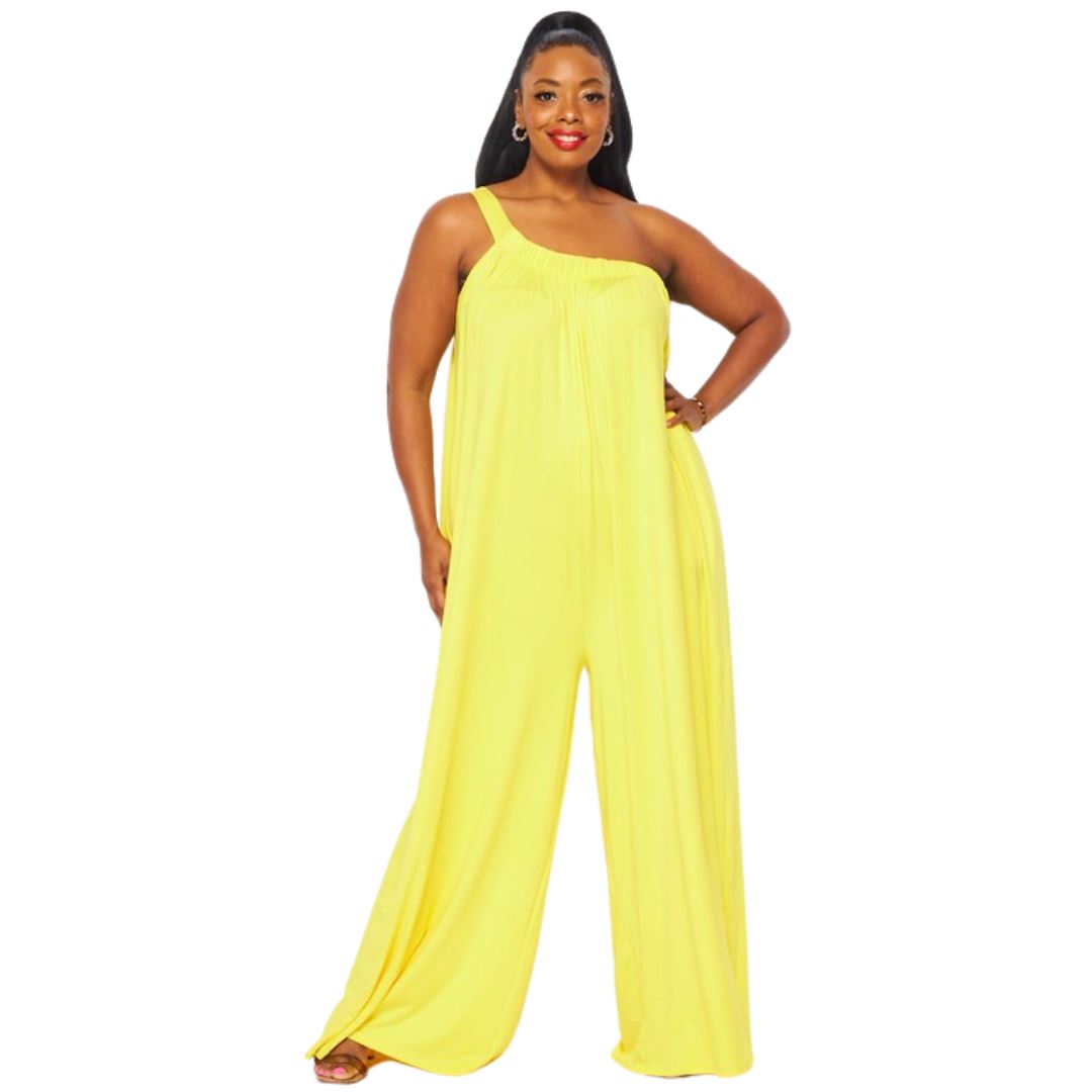 Dolly One Shoulder Jumpsuit (CURVE)