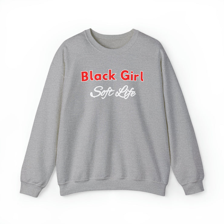 Black Girl Soft Life Red and White Sweatshirt