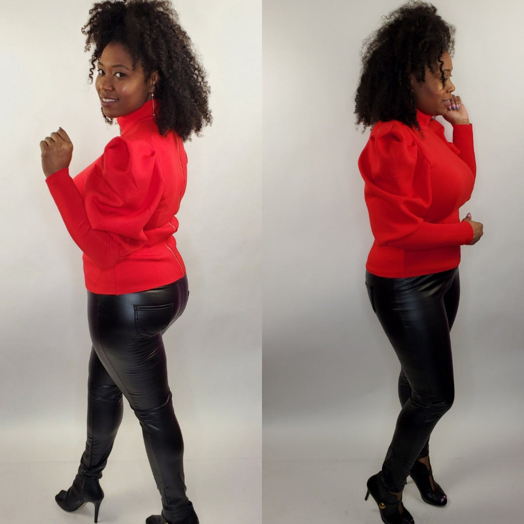 High Waist Faux Leather Leggings - PNK Boutique