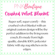 Ivy and Pearls Pink & Green Crushed Velvet Blanket