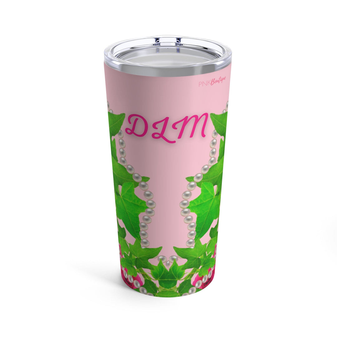 Ivy and Pearls Pink & Green Customized Tumbler 20oz