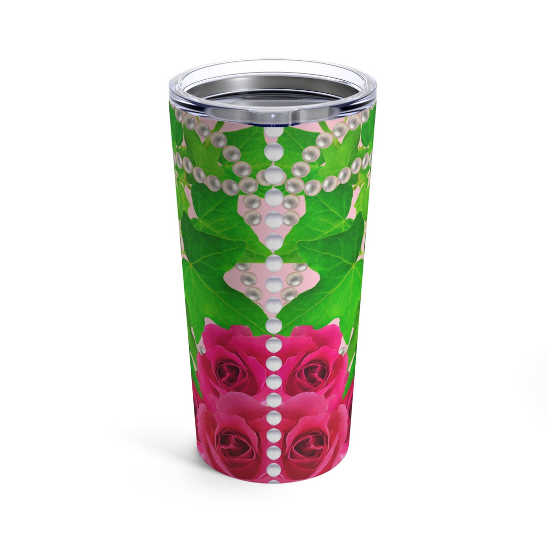 Ivy and Pearls Pink & Green Customized Tumbler 20oz