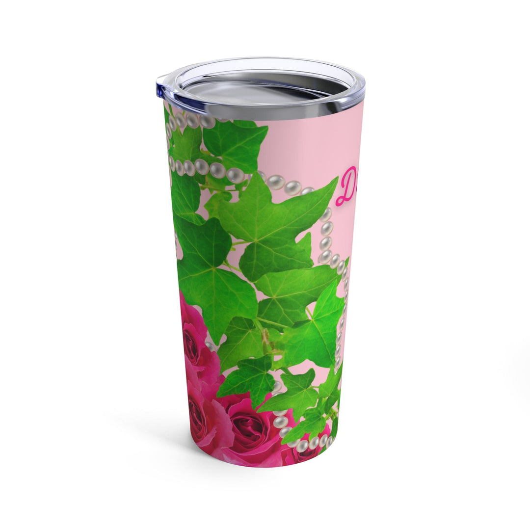 Ivy and Pearls Pink & Green Customized Tumbler 20oz