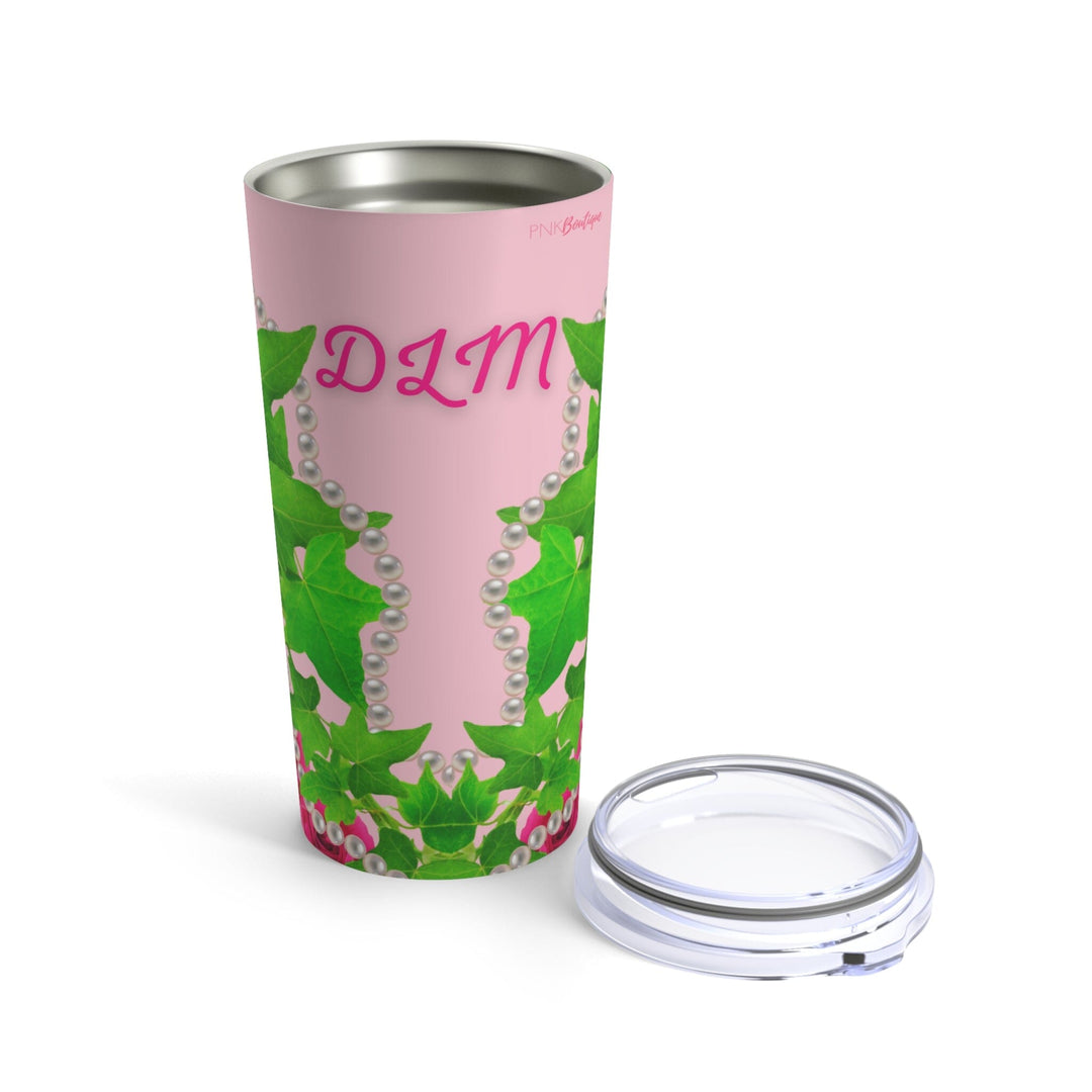 Ivy and Pearls Pink & Green Customized Tumbler 20oz