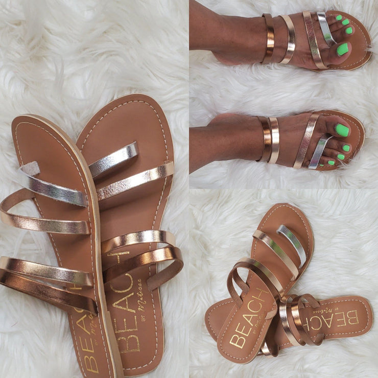 Metallic Sandals - PNK Boutique