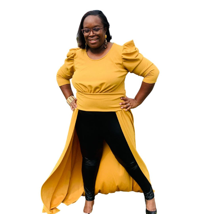 Mustard Diva Maxi Blouse - PNK Boutique