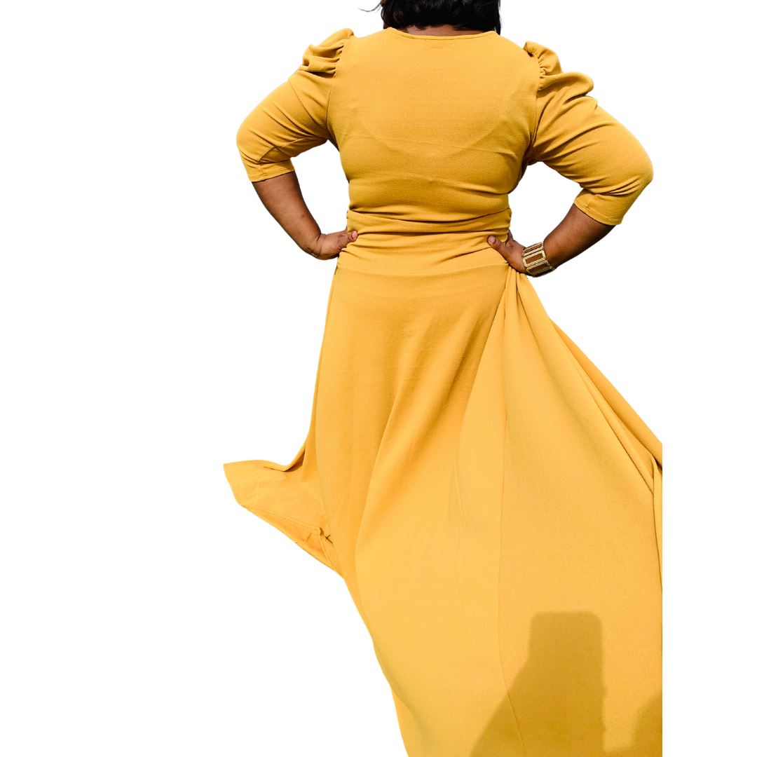Mustard Diva Maxi Blouse - PNK Boutique