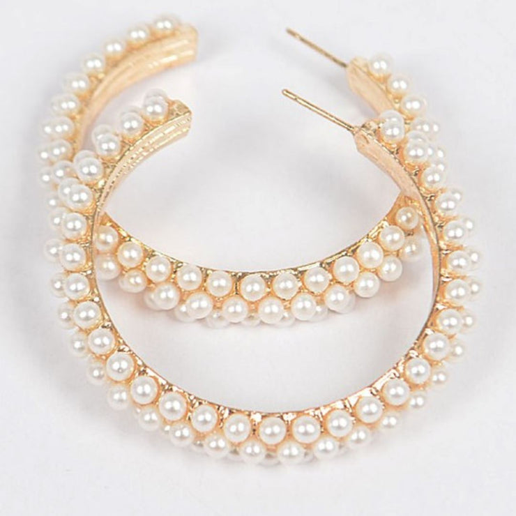 Pearl Hoops Earrings