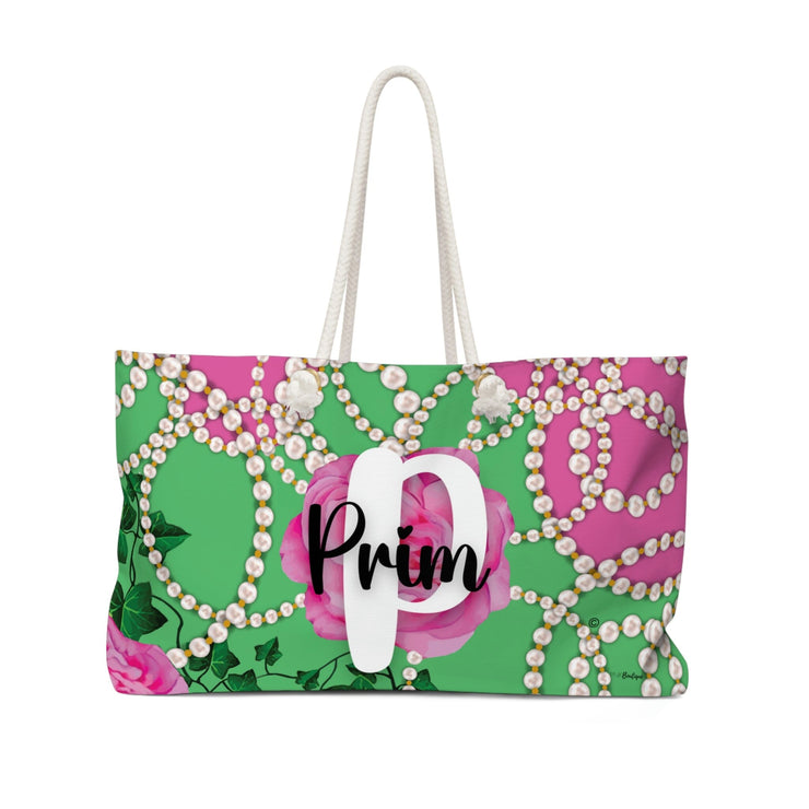 PNK Signature Pink & Green Personalized Weekender Bag
