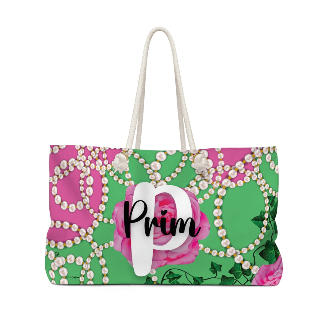 PNK Signature Pink & Green Personalized Weekender Bag