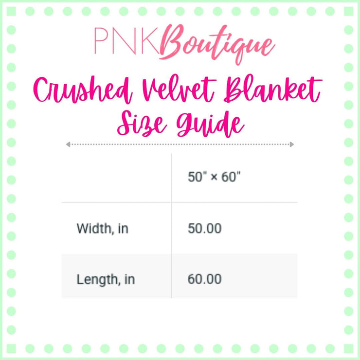 PNK Signature Pink & Green Personalized Crushed Velvet Blanket
