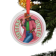Pink and Green Sisters United Acrylic Ornament