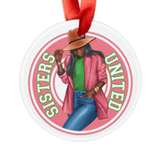 Pink and Green Sisters United Acrylic Ornament