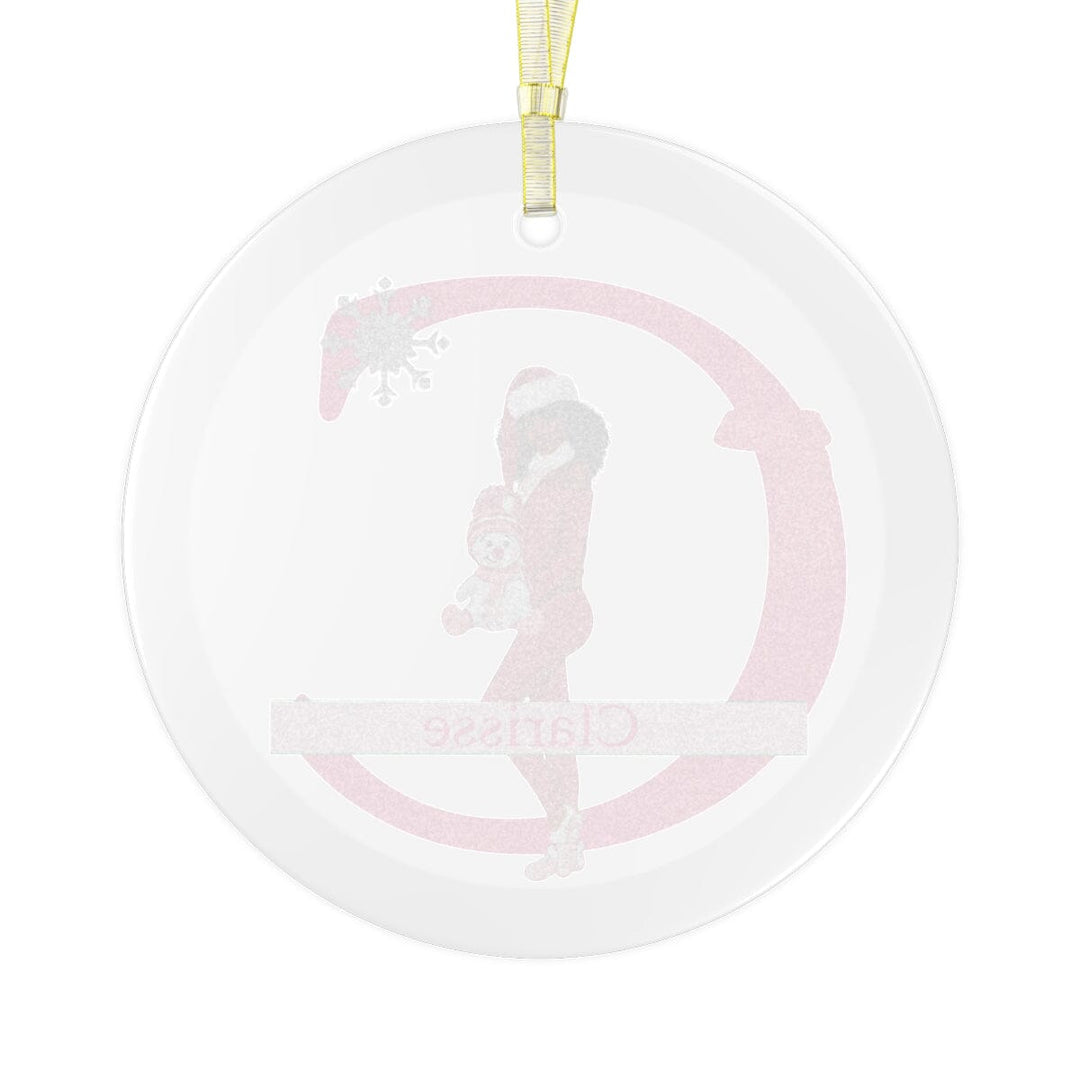 Personalized Cozy Dolls Pink and Green Glass Ornament