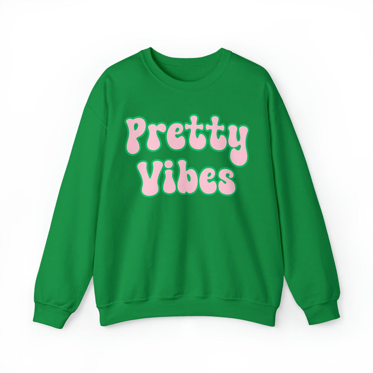 Pretty Vibes Pink and Green Crewneck Sweatshirt