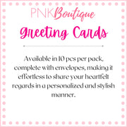 Pretty Holiday Pink and Green Greeting Cards (10-pcs)