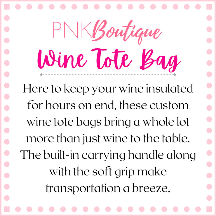 Pink and Green Pearls & Ivy Wine Tote Bag