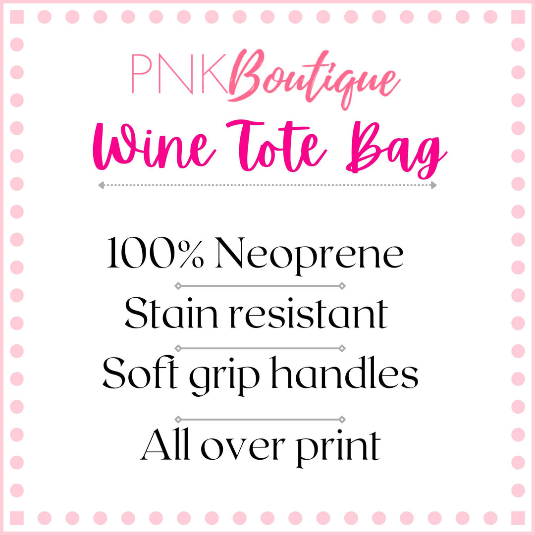 Pink and Green Pearls & Ivy Wine Tote Bag