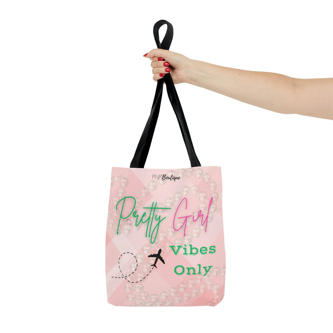 Pink and Green Pretty Vibes Only Tote Bag