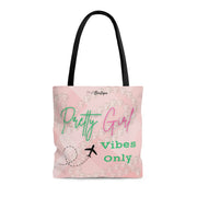 Pink and Green Pretty Vibes Only Tote Bag