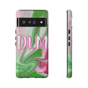 PNK Watercolor Pink & Green Personalized Tough Phone Case