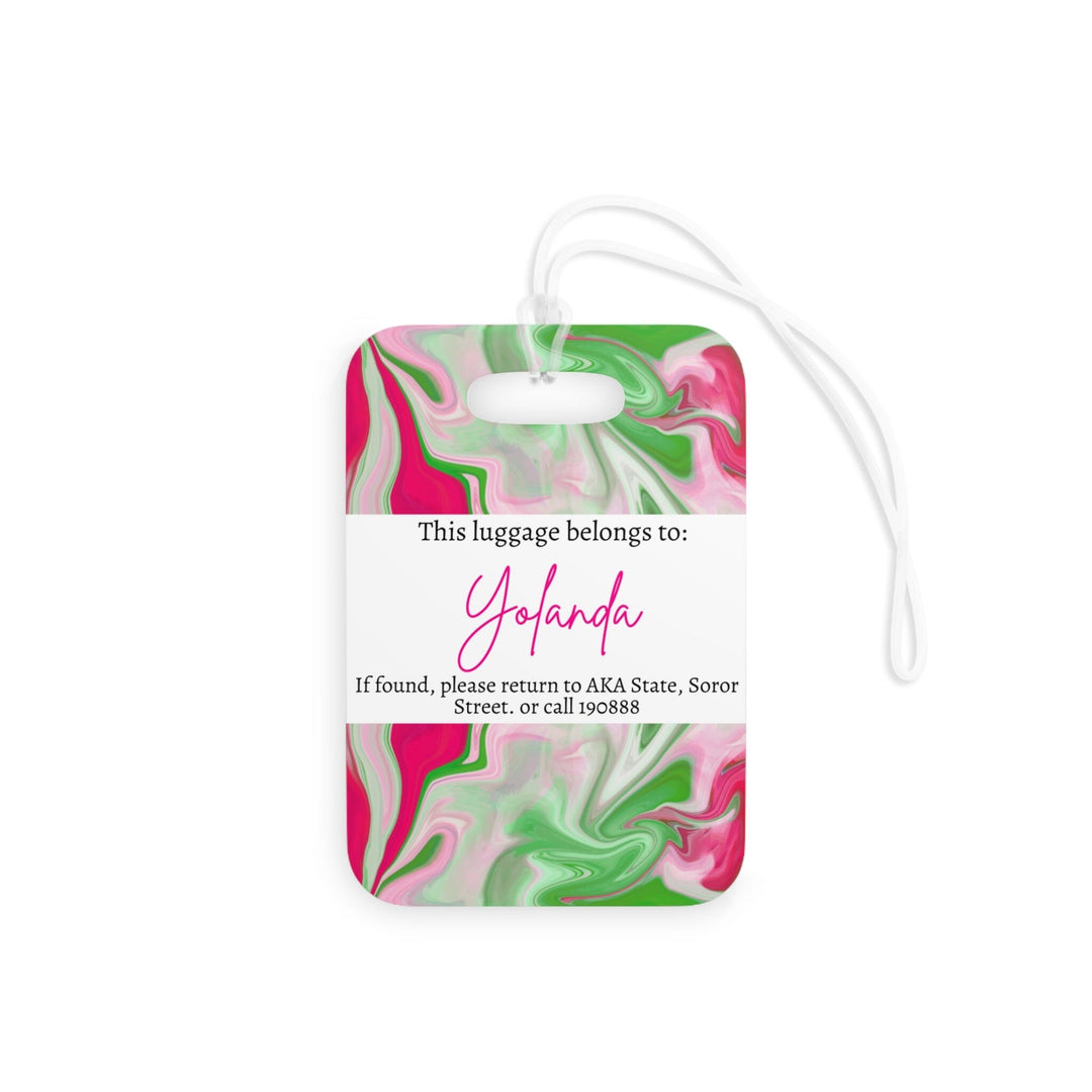 PNK Pink and Green Pretty Traveler Luggage Tags