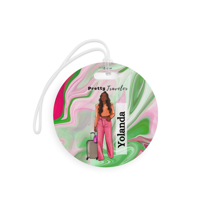 PNK Pink and Green Pretty Traveler Luggage Tags